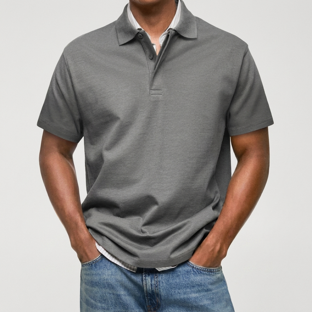 Stewart - Strukturiertes Strick-Poloshirt