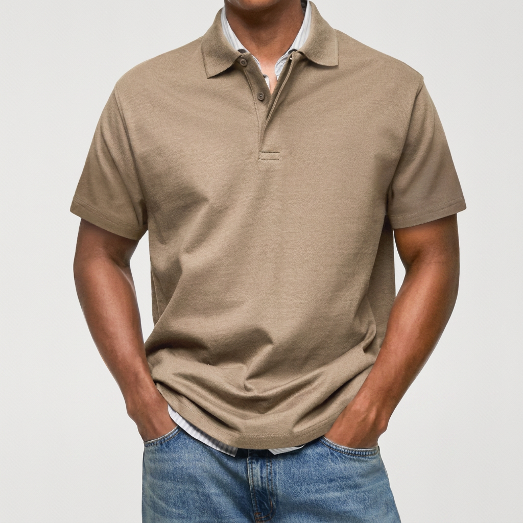 Stewart - Strukturiertes Strick-Poloshirt