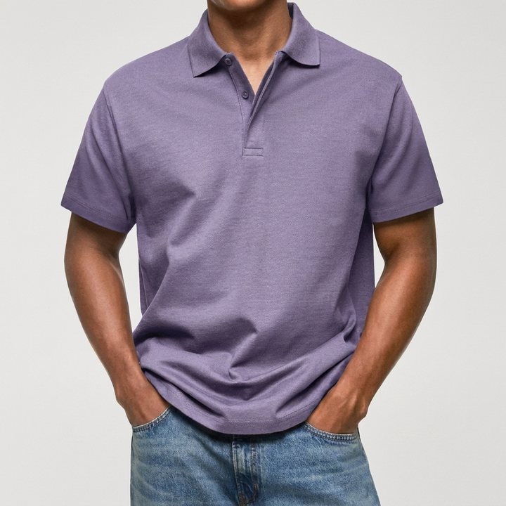 Stewart - Strukturiertes Strick-Poloshirt