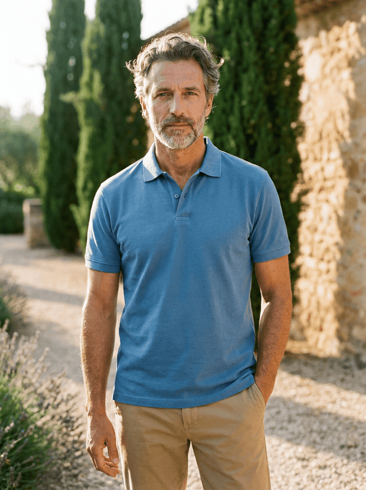 Stewart - Strukturiertes Strick-Poloshirt