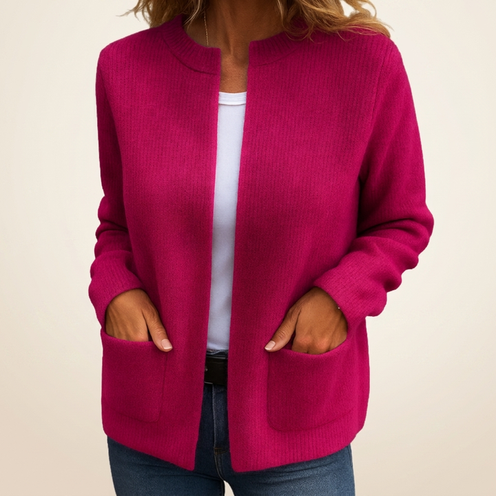 Sylverine - Offener Strick-Cardigan mit Fronttaschen