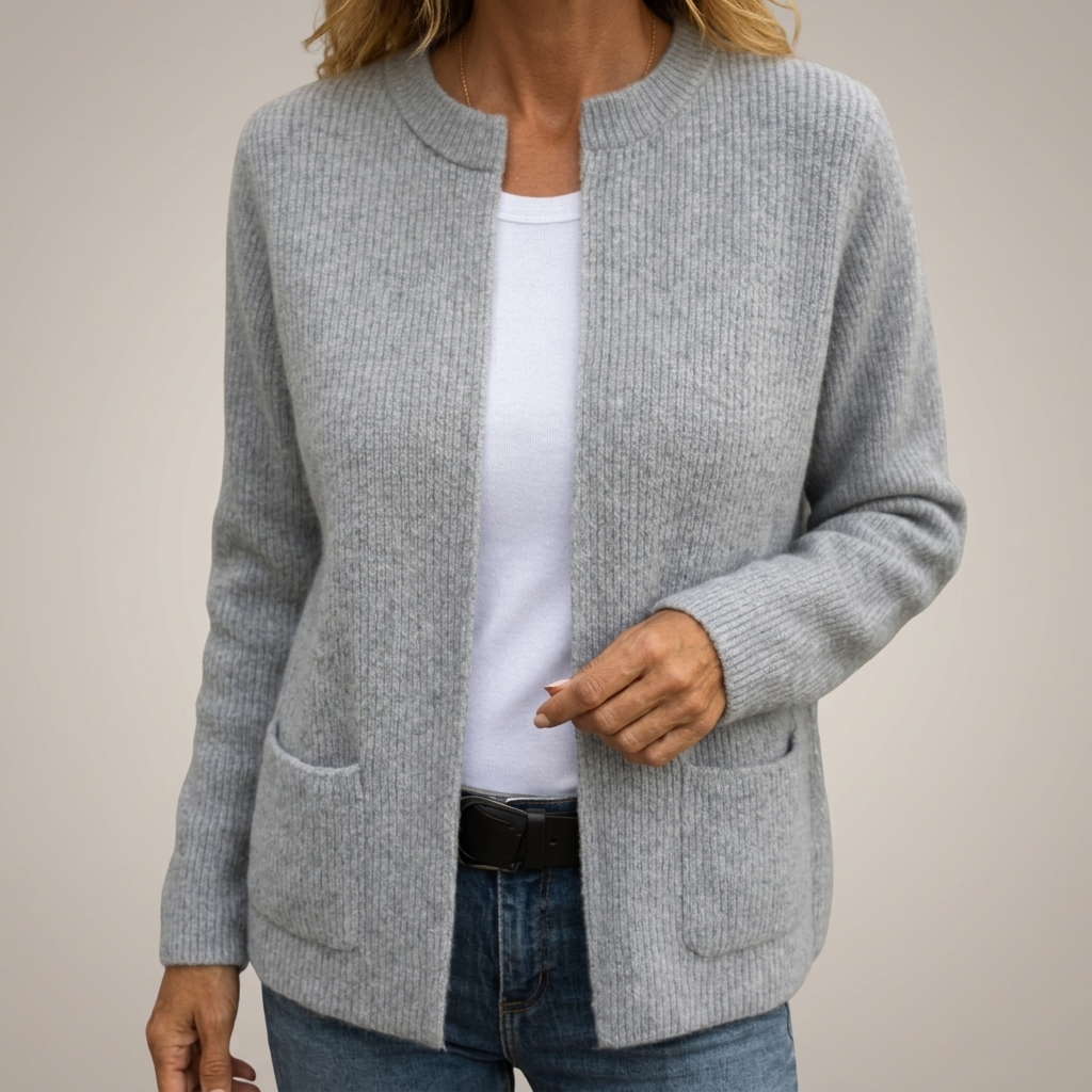 Sylverine - Offene Strickjacke mit Vordertaschen