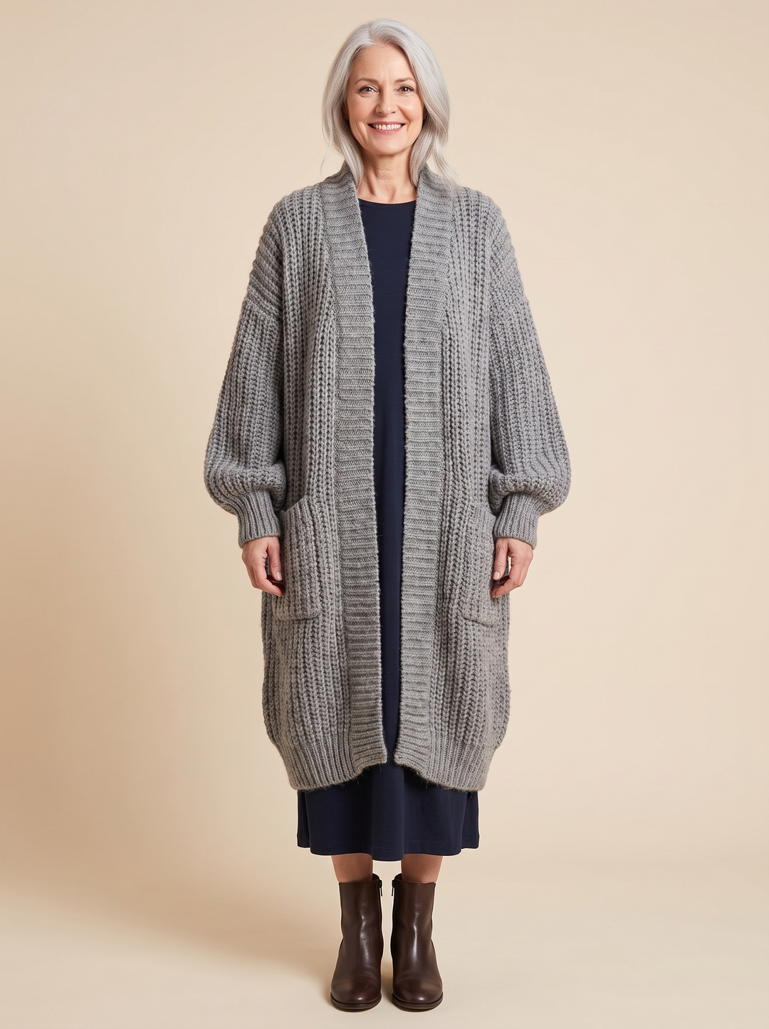 Rosalienne - Weicher Longline-Cardigan