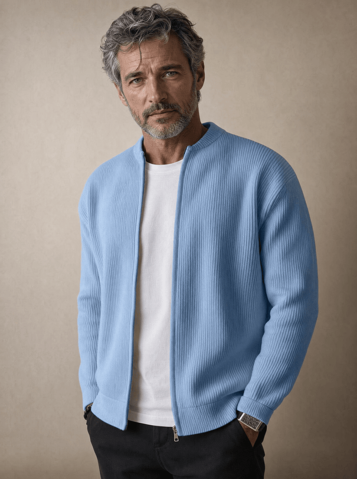Foster - Rippstrick-Cardigan mit Reißverschluss