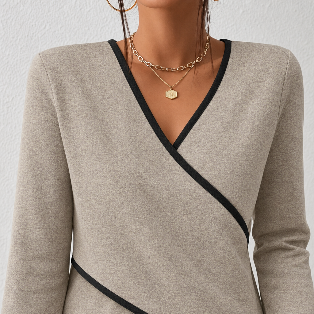 Arceline - Weichgriffiger V-Ausschnitt-Pullover