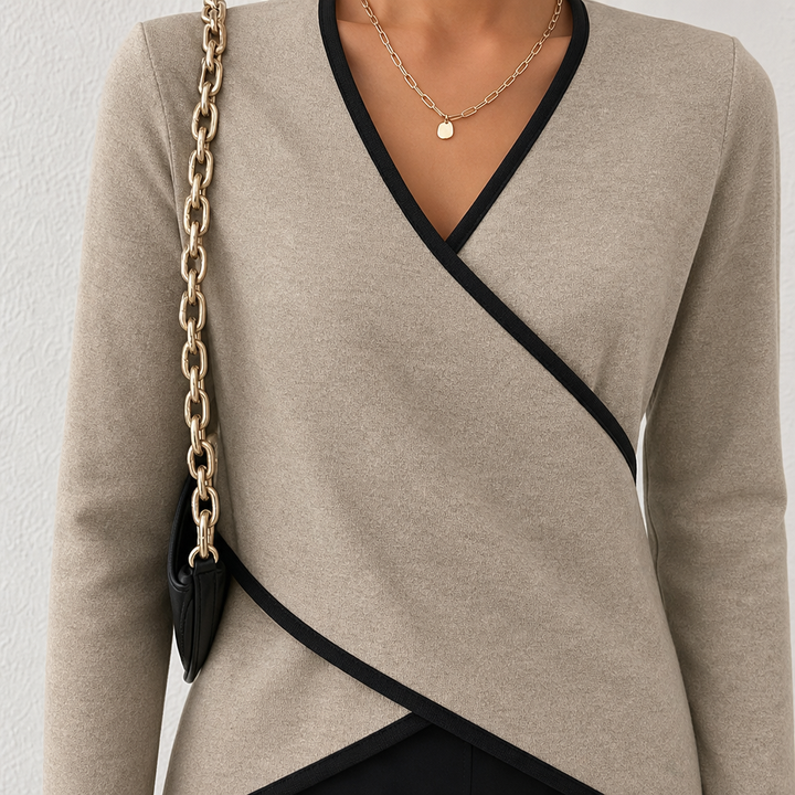 Arceline - Weichgriffiger V-Ausschnitt-Pullover