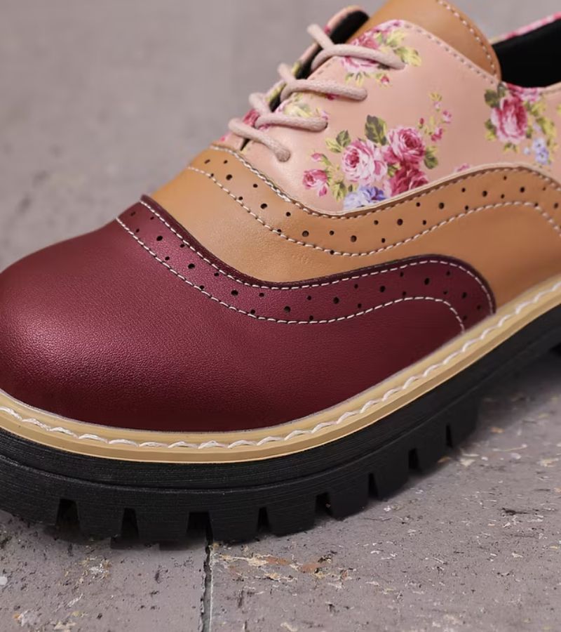 Dagna - Hochwertige florale Oxford-Schuhe