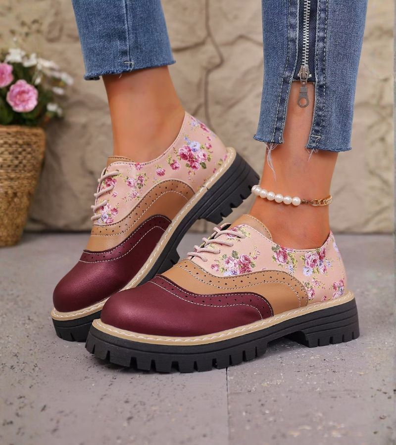 Dagna - Hochwertige florale Oxford-Schuhe