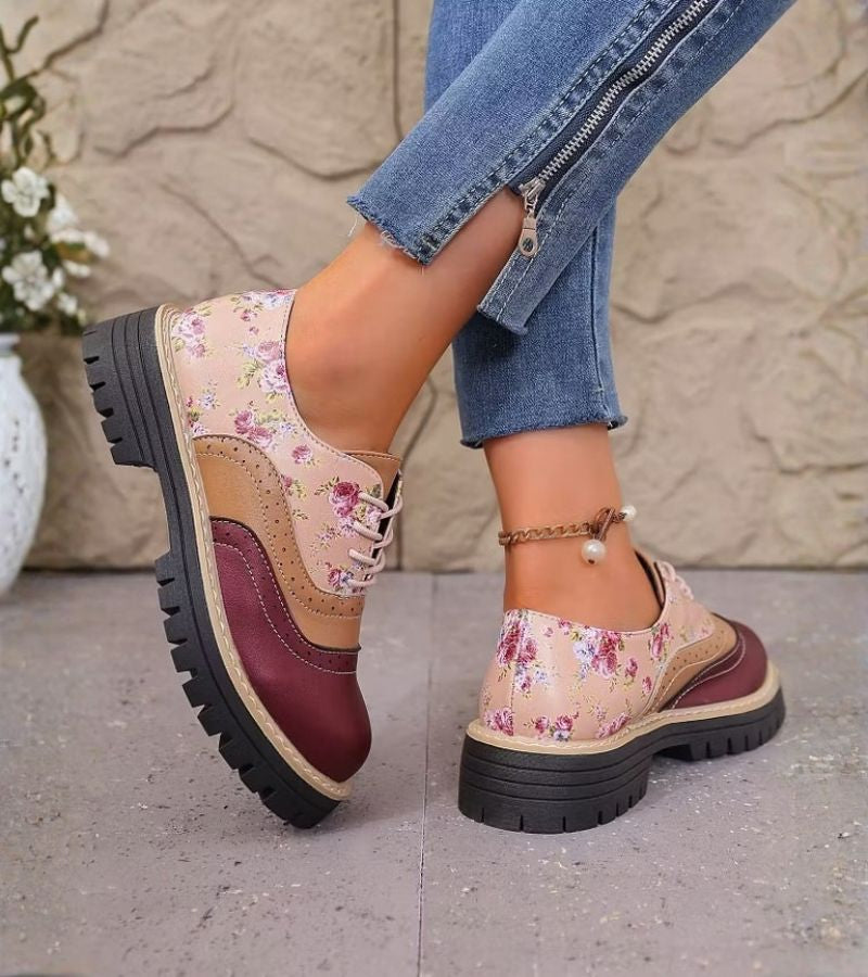Dagna - Hochwertige florale Oxford-Schuhe
