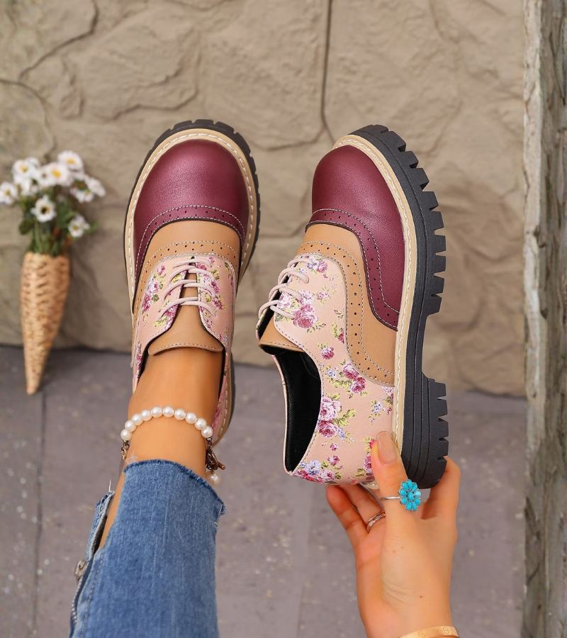 Dagna - Hochwertige florale Oxford-Schuhe