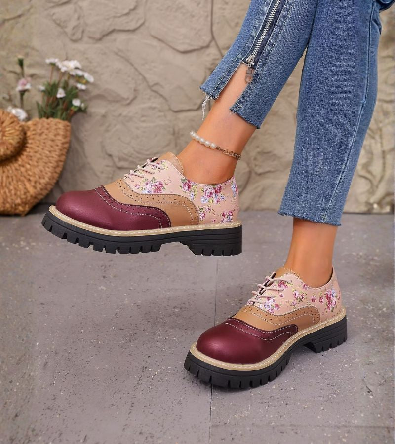 Dagna - Hochwertige florale Oxford-Schuhe