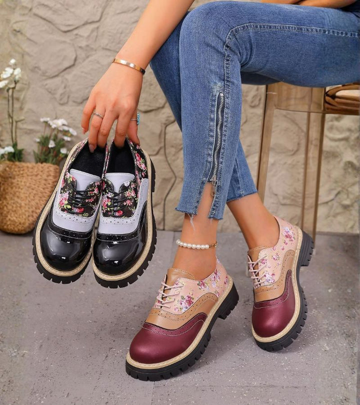 Dagna - Hochwertige florale Oxford-Schuhe