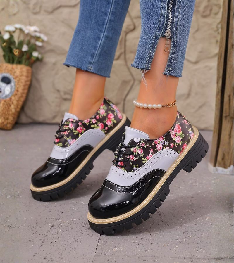 Dagna - Hochwertige florale Oxford-Schuhe