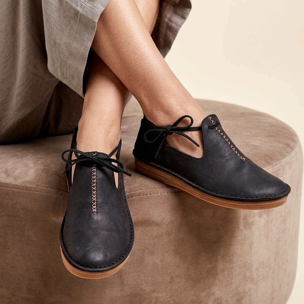 Delaina - Vintage Schnürschuhe aus Leder