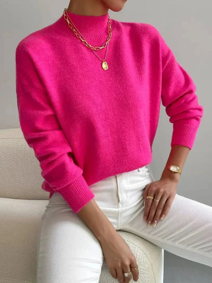 Astra - Locker geschnittener Strickpullover mit Stehkragen