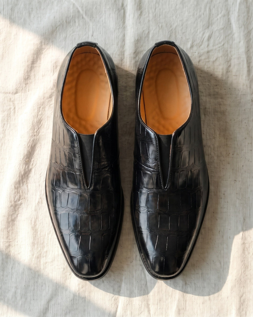 Denton - Polierter Slipper mit Krokoprägung