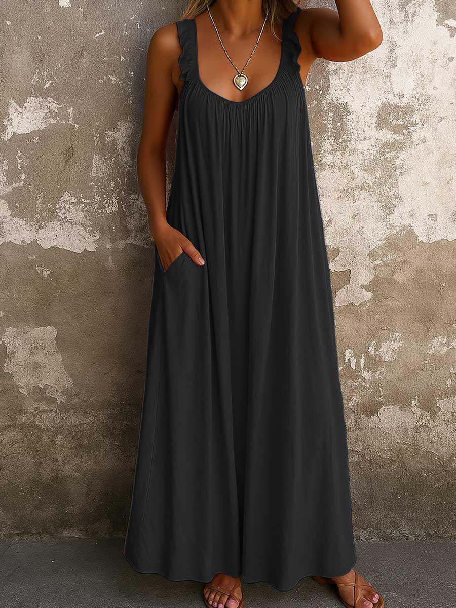 Sylvana - Luftiges Maxikleid mit Rüschen-Trägern