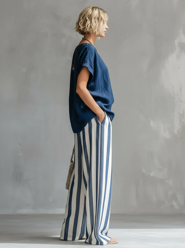 Eulalie - Strukturiertes Shirt-und-Shorts-Set