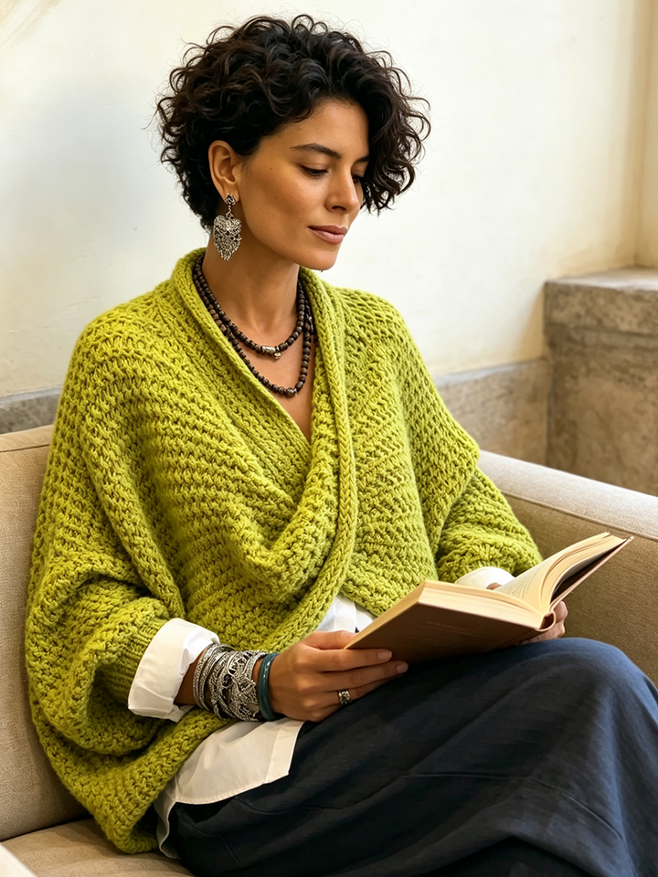 Orelle - Strukturierter V-Ausschnitt-Pullover