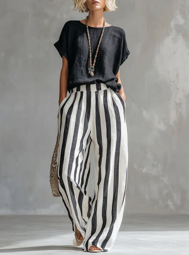 Eulalie - Strukturiertes Shirt-und-Shorts-Set