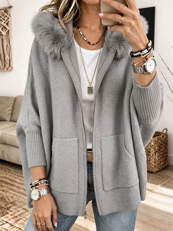 Veronelle - Soft-Touch Kapuzencardigan mit Reißverschluss