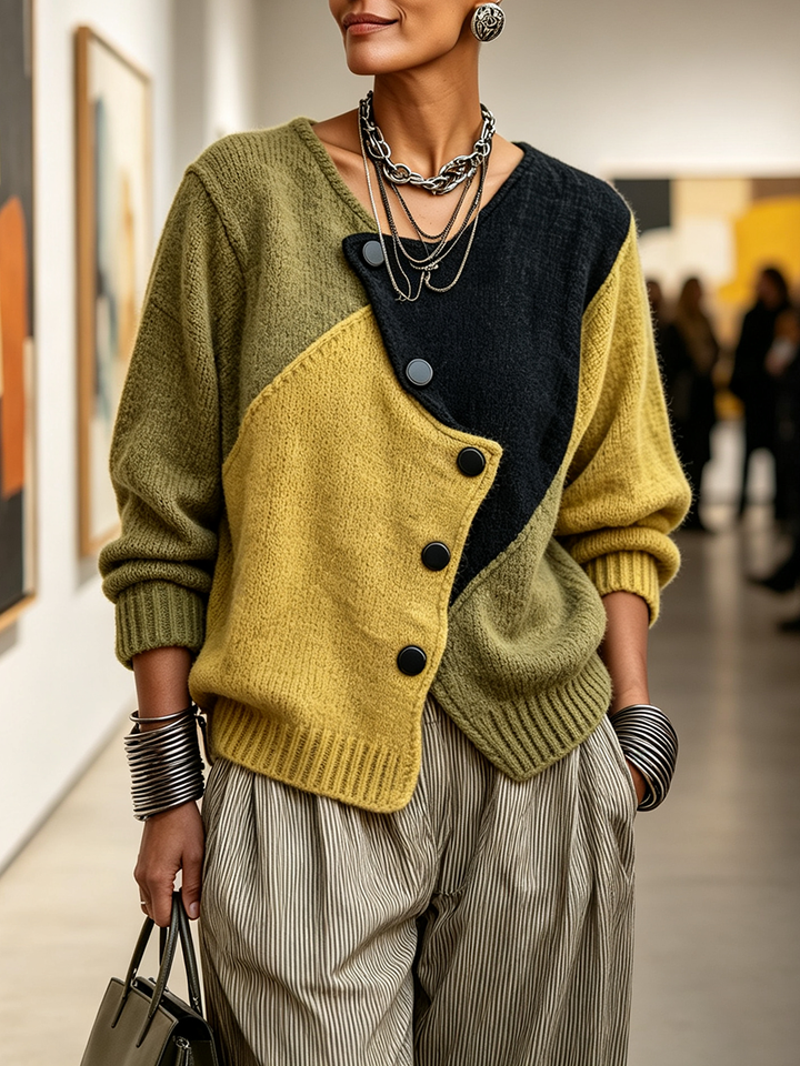 Olina - Asymmetrischer, strukturierter Cardigan
