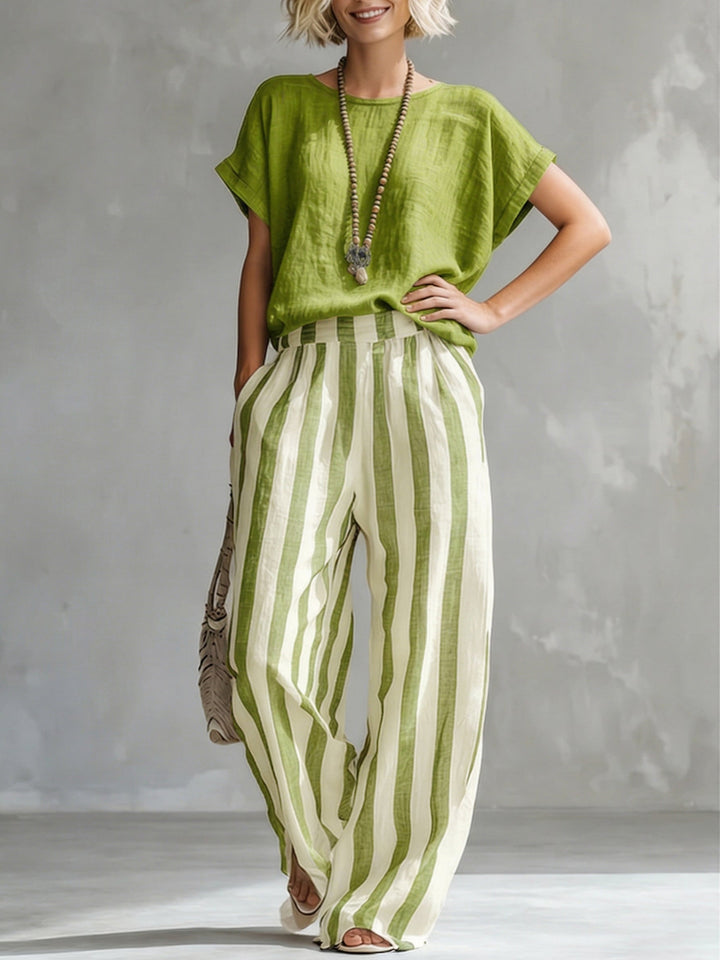 Eulalie - Strukturiertes Shirt-und-Shorts-Set