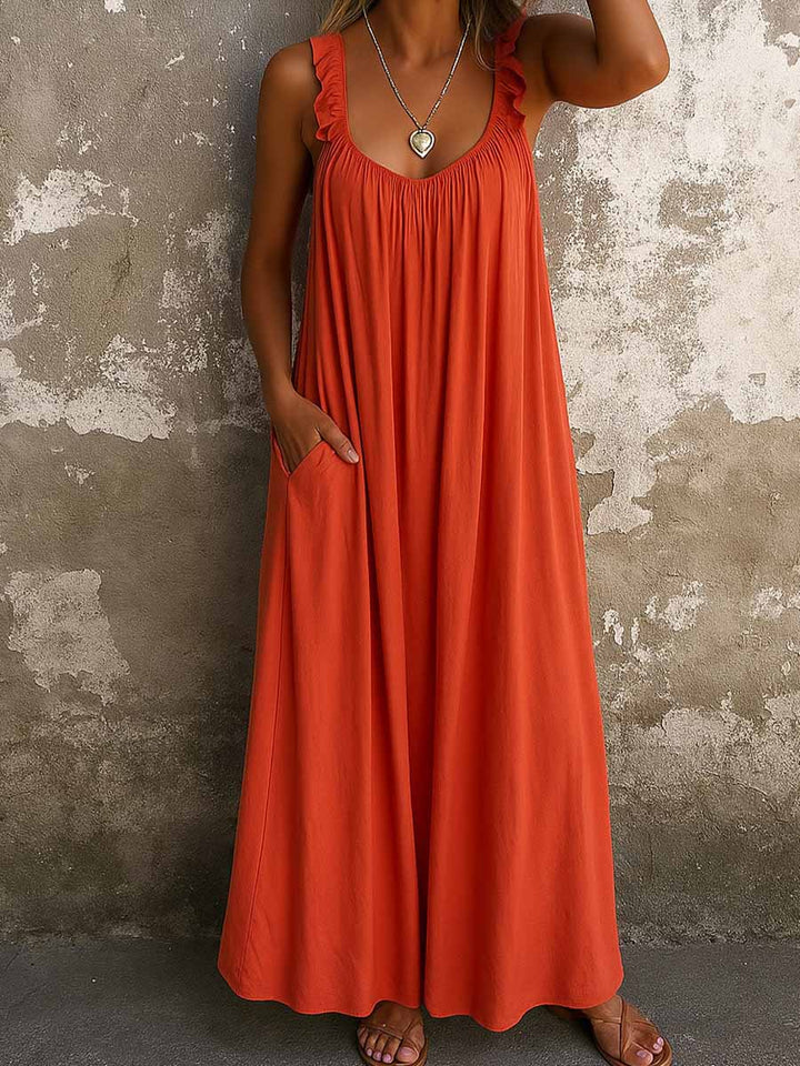 Sylvana - Luftiges Maxikleid mit Rüschen-Trägern