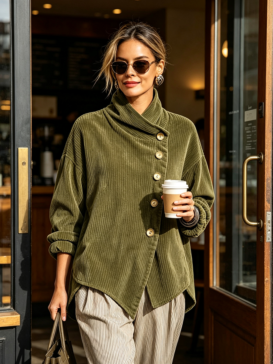Blair - Strukturiertes hochgeschlossenes asymmetrisches Sweatshirt