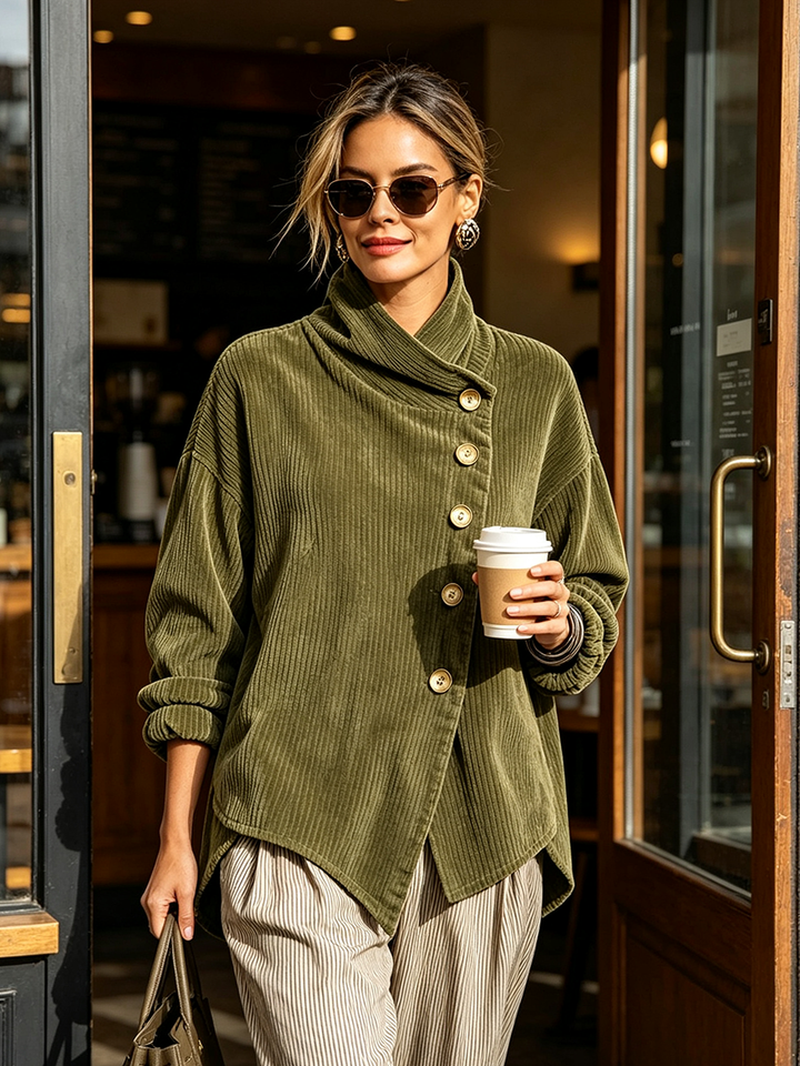 Blair - Strukturiertes hochgeschlossenes asymmetrisches Sweatshirt