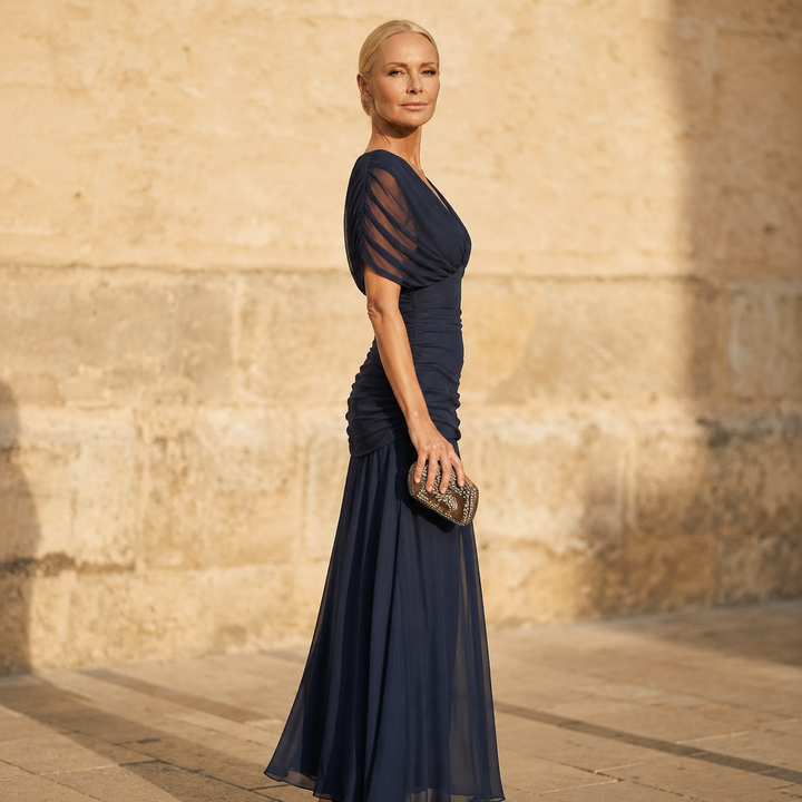 Lileas - Soft-Touch plissiertes Abendkleid
