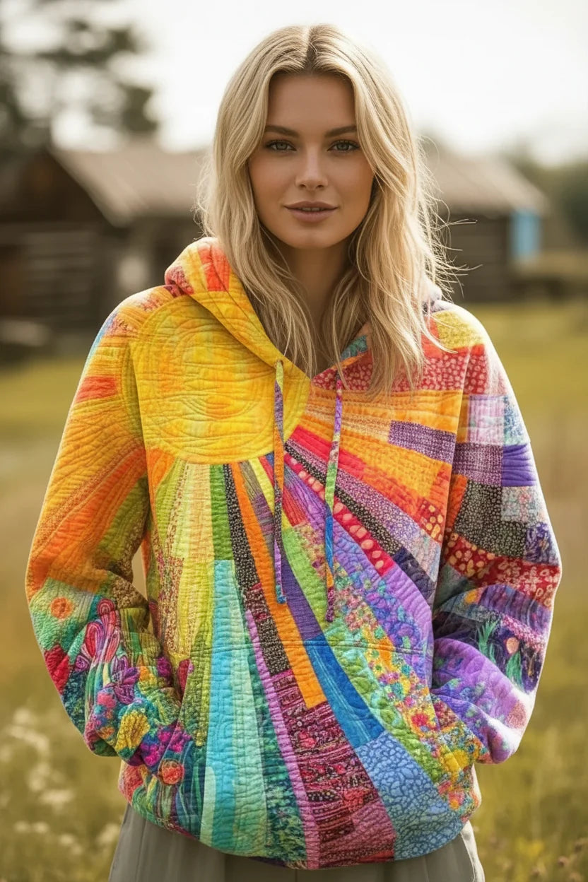 Jessanova - Superweicher Patchwork-Kapuzenpullover