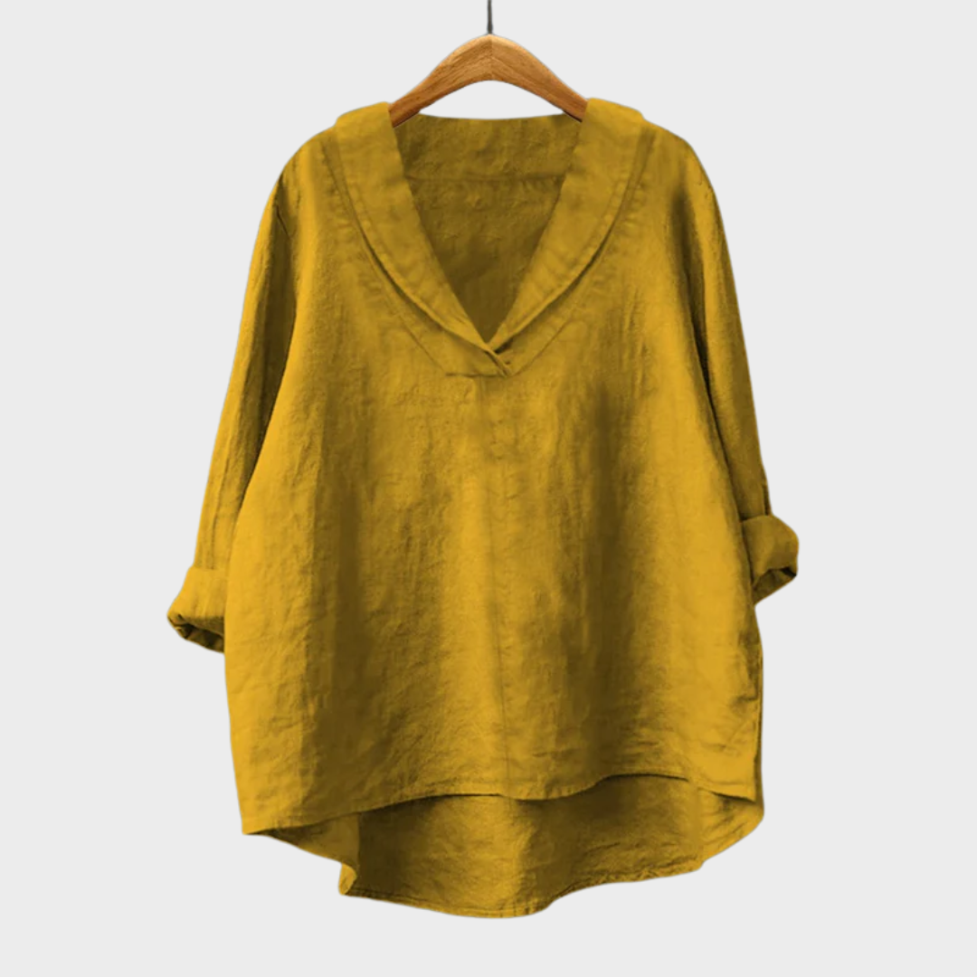 Bellissea - Elegant drapierte Bluse mit V-Ausschnitt
