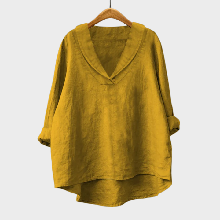 Bellissea - Elegant drapierte Bluse mit V-Ausschnitt