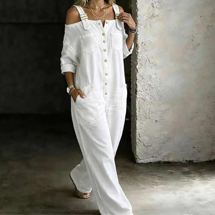 Neralyn - gewaschener Denim-Jumpsuit mit Taschen
