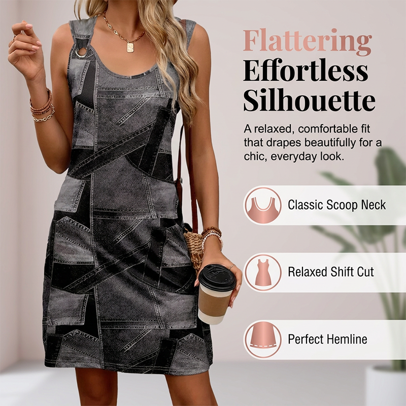 Havilah - Soft-Touch-Kleid im Denim-Look