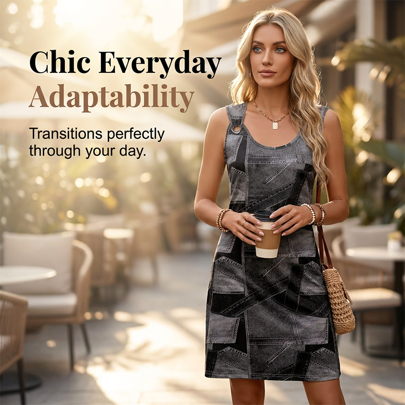 Havilah - Soft-Touch-Kleid im Denim-Look