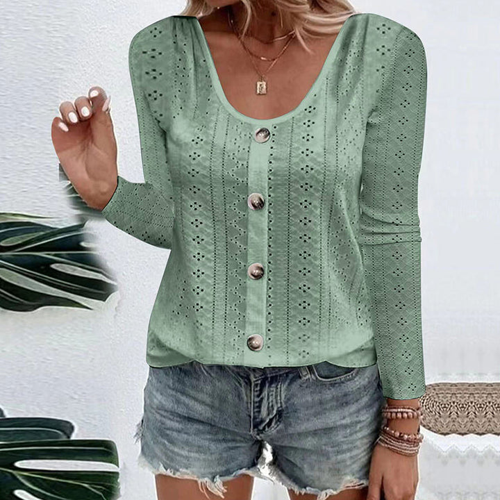 Aelwen - Bluse mit Rundhalsausschnitt und weichem Griff