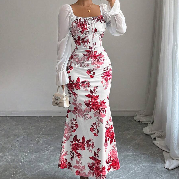 Noevalle - Florales Soft-Touch-Meerjungfrau-Kleid