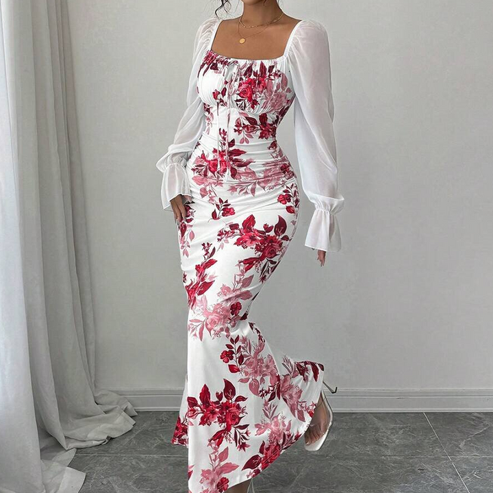 Noevalle - Florales Soft-Touch-Meerjungfrau-Kleid