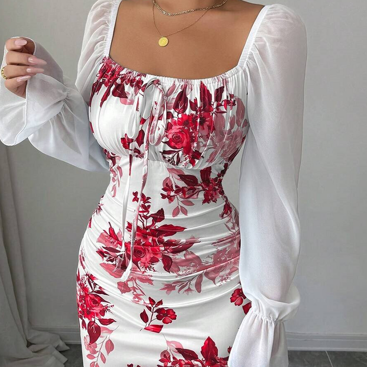 Noevalle - Florales Soft-Touch-Meerjungfrau-Kleid