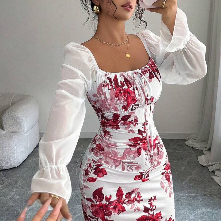 Noevalle - Florales Soft-Touch-Meerjungfrau-Kleid