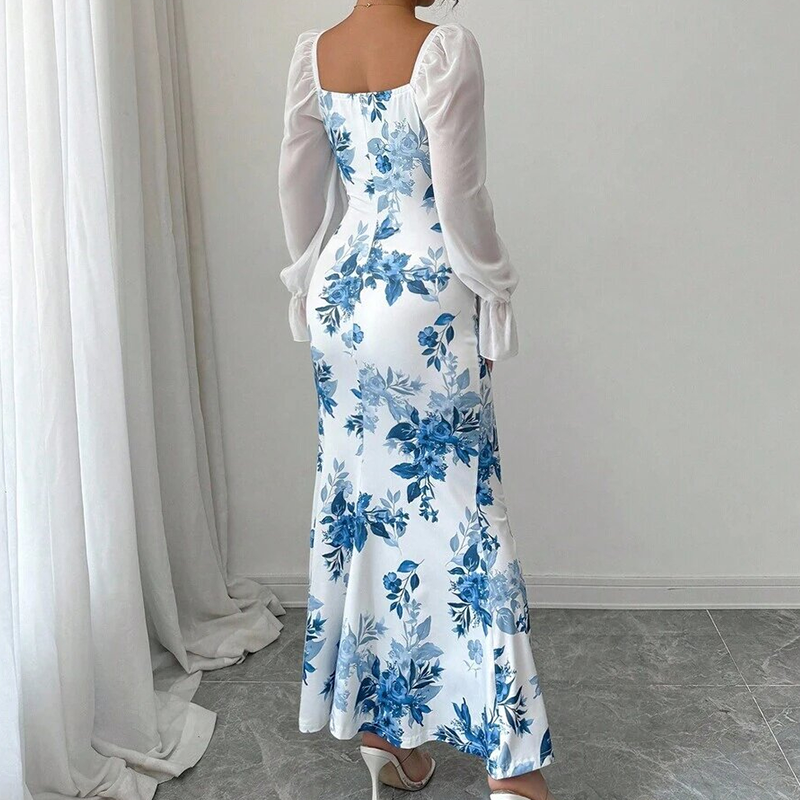 Noevalle - Florales Soft-Touch-Meerjungfrau-Kleid