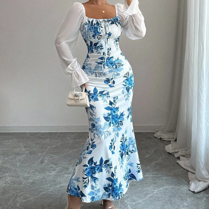 Noevalle - Florales Soft-Touch-Meerjungfrau-Kleid