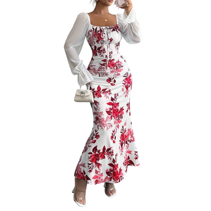 Noevalle - Florales Soft-Touch-Meerjungfrau-Kleid