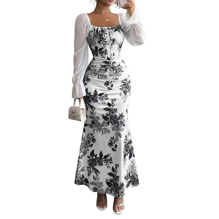 Noevalle - Florales Soft-Touch-Meerjungfrau-Kleid