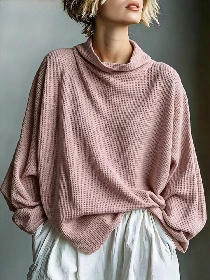 Aella - Strukturiertes Oversized-Top mit hohem Kragen