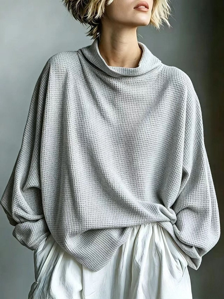 Aella - Strukturiertes Oversized-Top mit hohem Kragen