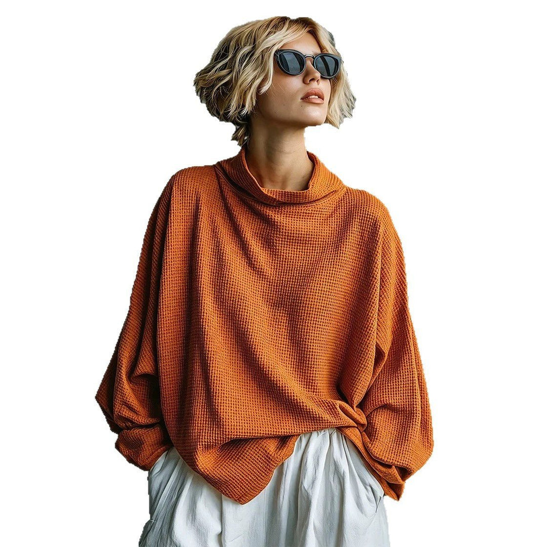 Aella - Strukturiertes Oversized-Top mit hohem Kragen