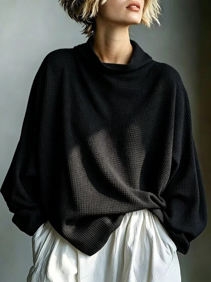 Aella - Strukturiertes Oversized-Top mit hohem Kragen